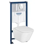 Комплект инсталляция и унитаз подвесной безободковый Grohe Rapid SL The Gap, белый (38721001R2)