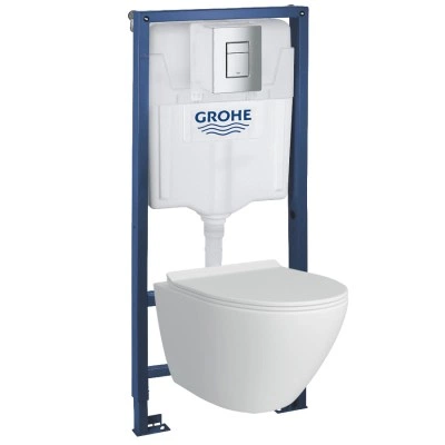 Комплект инсталляция и унитаз подвесной безободковый Grohe Rapid SL GH, белый (39183001)