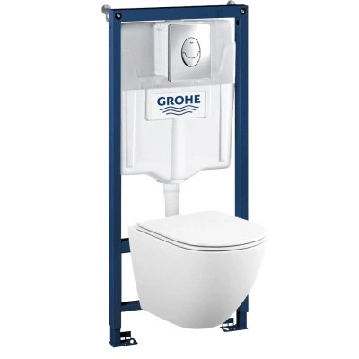 Комплект инсталляция и унитаз подвесной безободковый Grohe Rapid SL GH, белый (39187001)