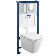 Комплект инсталляция и унитаз подвесной безободковый Grohe Rapid SL GH, белый (39190001)
