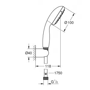 Коллекция Grohe Душевой набор GROHE Vitalio Start II 5,8 л (27950000) Коллекция Grohe Душевой набор GROHE Vitalio Start II 5,8 л (27950000)