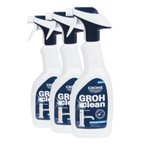 Набор из трех бутылок универсального чистящего средства GROHE, GROHclean Professional, с распылителем, (48166000-TRIO) Набор из трех бутылок универсального чистящего средства GROHE, GROHclean Professional, с распылителем, (48166000-TRIO)