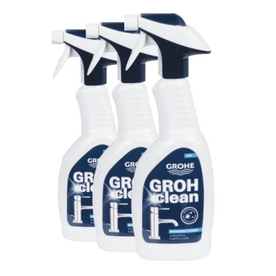 Набор из трех бутылок универсального чистящего средства GROHE, GROHclean Professional, с распылителем, (48166000-TRIO) Набор из трех бутылок универсального чистящего средства GROHE, GROHclean Professional, с распылителем, (48166000-TRIO)