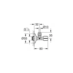 Вентиль угловой GROHE 1/2 дюйма-3/8 дюйма, 1 шт, холодный рассвет, глянец (22039GL0) Вентиль угловой GROHE 1/2 дюйма-3/8 дюйма, 1 шт, холодный рассвет, глянец (22039GL0)