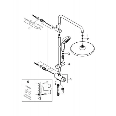 Душевая система GROHE Vitalio Start System 250 с переключателем на 3 положения, хром (26680000) Душевая система GROHE Vitalio Start System 250 с переключателем на 3 положения, хром (26680000)