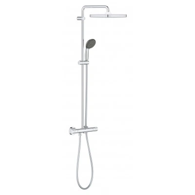 Душевая система с термостатом для настенного монтажа GROHE QuickFix Vitalio Start System 250 Cube, хром, (26696000) Душевая система с термостатом для настенного монтажа GROHE QuickFix Vitalio Start System 250 Cube, хром, (26696000)