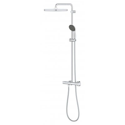 Душевая система с термостатом для настенного монтажа GROHE QuickFix Vitalio Start System 250 Cube, хром, (26696000) Душевая система с термостатом для настенного монтажа GROHE QuickFix Vitalio Start System 250 Cube, хром, (26696000)