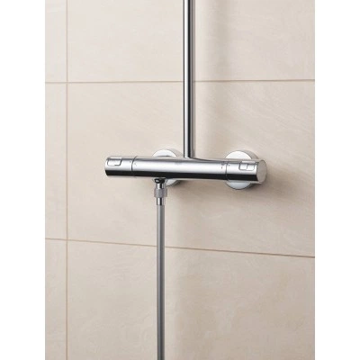 Душевая система с термостатом для настенного монтажа GROHE QuickFix Vitalio Start System 250 Cube, хром, (26696000) Душевая система с термостатом для настенного монтажа GROHE QuickFix Vitalio Start System 250 Cube, хром, (26696000)