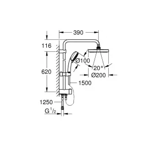 Душевая система GROHE New Tempesta 200 с термостатом (NB0035-1) Душевая система GROHE New Tempesta 200 с термостатом (NB0035-1)