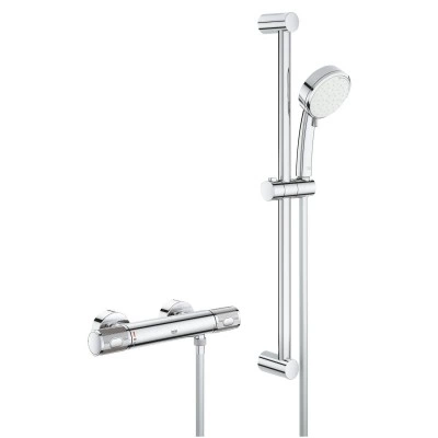 Термостат для душа GROHE Grohtherm 1000 Performance, внешний монтаж 1/2", хром + Душевой гарнитур Tempesta Cosmopolitan 100, 2 режима, душевая штанга 600 мм (34783000) Термостат для душа GROHE Grohtherm 1000 Performance, внешний монтаж 1/2", хром + Душевой гарнитур Tempesta Cosmopolitan 100, 2 режима, душевая штанга 600 мм (34783000)