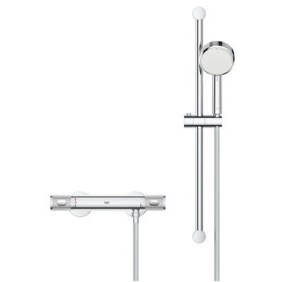 Термостат для душа GROHE Grohtherm 1000 Performance, внешний монтаж 1/2", хром + Душевой гарнитур Tempesta Cosmopolitan 100, 2 режима, душевая штанга 600 мм (34783000) Термостат для душа GROHE Grohtherm 1000 Performance, внешний монтаж 1/2", хром + Душевой гарнитур Tempesta Cosmopolitan 100, 2 режима, душевая штанга 600 мм (34783000)