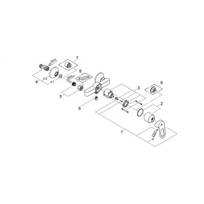 Смеситель для душа GROHE Start Loop, настенный монтаж, хром (23354000) Смеситель для душа GROHE Start Loop, настенный монтаж, хром (23354000)