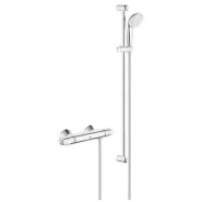Термостатический смеситель для душа GROHE Grohtherm 1000 Newс душевым гарнитуром Tempesta New II, штанга 900 мм, хром (34256004)