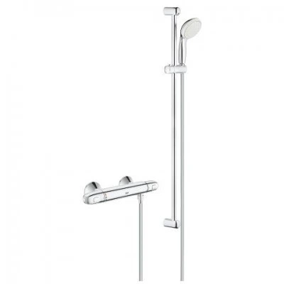 Термостатический смеситель для душа GROHE Grohtherm 1000 Newс душевым гарнитуром Tempesta New II, штанга 900 мм, хром (34256004)