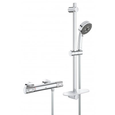Термостат для душа внешнего монтажа GROHE QuickFix Precision Feel с душевым гарнитуром, хром (34791000) Термостат для душа внешнего монтажа GROHE QuickFix Precision Feel с душевым гарнитуром, хром (34791000)
