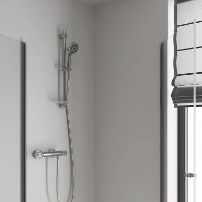 Термостат для душа внешнего монтажа GROHE QuickFix Precision Feel с душевым гарнитуром, хром (34791000) Термостат для душа внешнего монтажа GROHE QuickFix Precision Feel с душевым гарнитуром, хром (34791000)