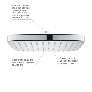 Верхний душ с одним режимом, GROHE Vitalio Comfort 250, хром, (26695000) Верхний душ с одним режимом, GROHE Vitalio Comfort 250, хром, (26695000)
