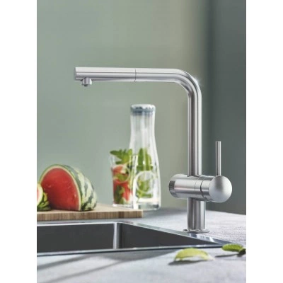 Смеситель для кухни, GROHE Blue Pure Minta, стартовый комплект, суперсталь, (30382DC0) Смеситель для кухни, GROHE Blue Pure Minta, стартовый комплект, суперсталь, (30382DC0)