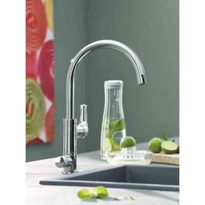 Смеситель для кухни GROHE Blue Pure Eurosmart, стартовый комплект, хром, (30384000) Смеситель для кухни GROHE Blue Pure Eurosmart, стартовый комплект, хром, (30384000)
