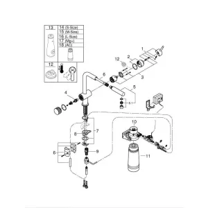 Смеситель для кухни GROHE Blue Pure Minta, стартовый комплект, хром, (30393000) Смеситель для кухни GROHE Blue Pure Minta, стартовый комплект, хром, (30393000)