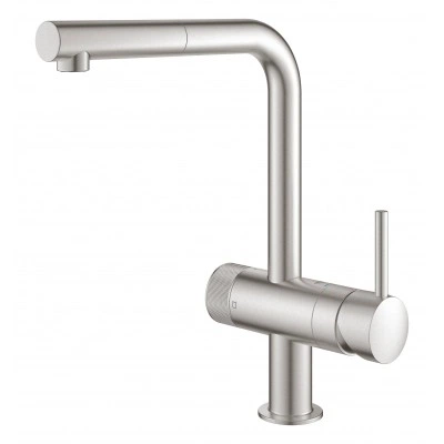 Смеситель однорычажный для мойки, с функцией очистки водопроводной воды, GROHE Blue Pure Minta, суперсталь, (31721DC0) Смеситель однорычажный для мойки, с функцией очистки водопроводной воды, GROHE Blue Pure Minta, суперсталь, (31721DC0)
