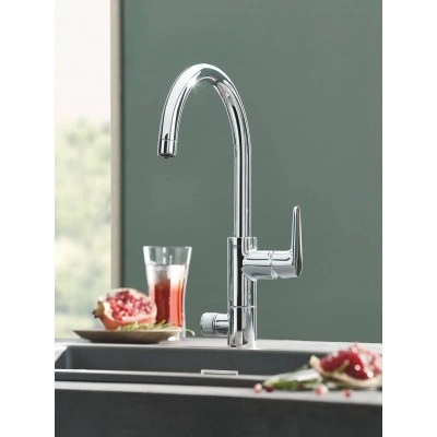 Смеситель для кухонной мойки GROHE Blue Pure BauCurve с функцией очистки водопроводной воды, хром (31722000) Смеситель для кухонной мойки GROHE Blue Pure BauCurve с функцией очистки водопроводной воды, хром (31722000)