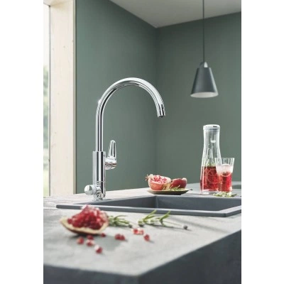 Смеситель для кухонной мойки GROHE Blue Pure BauCurve с функцией очистки водопроводной воды, хром (31722000) Смеситель для кухонной мойки GROHE Blue Pure BauCurve с функцией очистки водопроводной воды, хром (31722000)