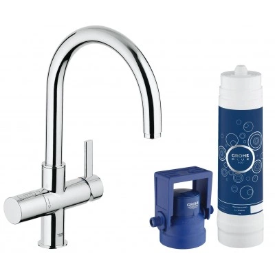 Комплект со смесителем для кухни GROHE Blue (фильтрация, C-излив), хром (33249001)