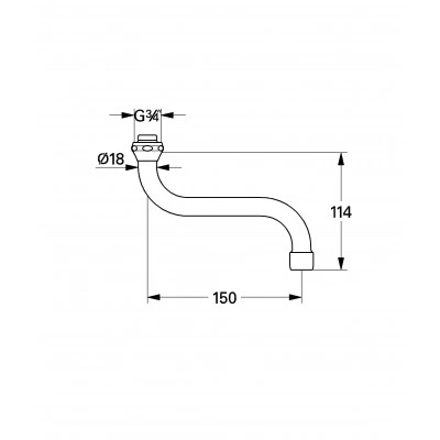 Излив для настенного смесителя для кухни GROHE, хром (13005000) Излив для настенного смесителя для кухни GROHE, хром (13005000)