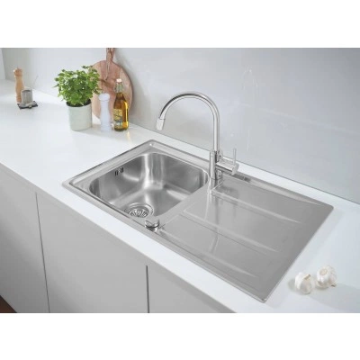 Мойка GROHE из нержавеющей стали с корзинчатым вентилем, оборачиваемая K400 45 -S 86/50 1.0 (31566SD0) Мойка GROHE из нержавеющей стали с корзинчатым вентилем, оборачиваемая K400 45 -S 86/50 1.0 (31566SD0)