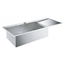 Мойка GROHE из нержавеющей стали с корзинчатым вентилем, расположение основной чаши слева, K1000 80-S 116/52 1.0 (31581SD0)