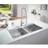 Мойка GROHE из нержавеющей стали, 2 чаши, без корзинчатого вентиля, K800 120-S 102,4/56 2.0 (31585SD0) Мойка GROHE из нержавеющей стали, 2 чаши, без корзинчатого вентиля, K800 120-S 102,4/56 2.0 (31585SD0)