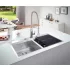 Мойка GROHE из нержавеющей стали, 2 чаши, без корзинчатого вентиля, K800 120-S 102,4/56 2.0 (31585SD0) Мойка GROHE из нержавеющей стали, 2 чаши, без корзинчатого вентиля, K800 120-S 102,4/56 2.0 (31585SD0)