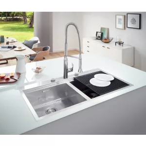Мойка GROHE из нержавеющей стали, 2 чаши, без корзинчатого вентиля, K800 120-S 102,4/56 2.0 (31585SD0) Мойка GROHE из нержавеющей стали, 2 чаши, без корзинчатого вентиля, K800 120-S 102,4/56 2.0 (31585SD0)