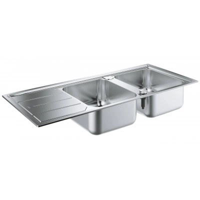 Мойка GROHE из нержавеющей стали с корзинчатым вентилем, оборачиваемая, 2 чаши, K500 80 -S 116/50 2.0 (31588SD0) Мойка GROHE из нержавеющей стали с корзинчатым вентилем, оборачиваемая, 2 чаши, K500 80 -S 116/50 2.0 (31588SD0)