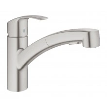 Смеситель однорычажный для мойки, GROHE Eurosmart, суперсталь, (30305DC0)