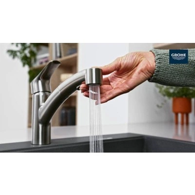 Смеситель для кухни GROHE Start, с низким выдвижным изливом, суперсталь (30307DC1) Смеситель для кухни GROHE Start, с низким выдвижным изливом, суперсталь (30307DC1)