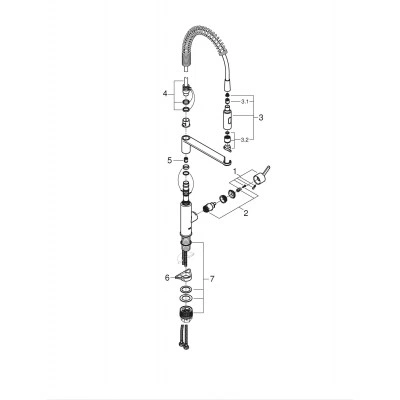 Смеситель однорычажный для мойки DN 15 GROHE Get, хром (30361000) Смеситель однорычажный для мойки DN 15 GROHE Get, хром (30361000)