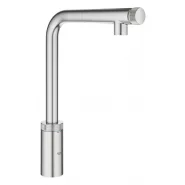 Смеситель для кухонной мойки GROHE Vento Smart Control с выдвижным L-образным изливом, суперсталь (30443DC0)