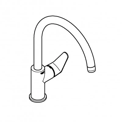 Смеситель для кухонной мойки GROHE Start Curve с высоким C-изливом, хром (31554001) Смеситель для кухонной мойки GROHE Start Curve с высоким C-изливом, хром (31554001)
