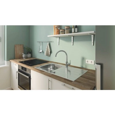 Смеситель для кухонной мойки GROHE Start Flow с высоким C-изливом, хром (31555001) Смеситель для кухонной мойки GROHE Start Flow с высоким C-изливом, хром (31555001)