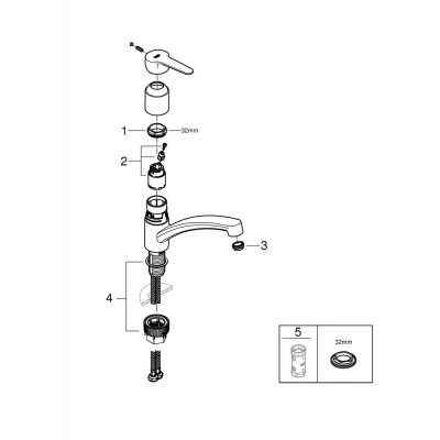 Смеситель для кухонной мойки GROHE Start Eco c низким изливом, хром (31685000) Смеситель для кухонной мойки GROHE Start Eco c низким изливом, хром (31685000)