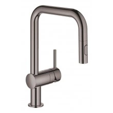 Смеситель для кухни GROHE Minta однорычажный с выдвижным изливом, темный графит (32322A02)