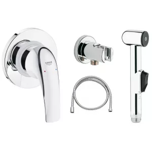 Готовый комплект для гигиенического душа GROHE BauCurve: встраиваемый смеситель, гигиенический душ со шлангом и держателем, хром (123072-B) Готовый комплект для гигиенического душа GROHE BauCurve: встраиваемый смеситель, гигиенический душ со шлангом и держателем, хром (123072-B)