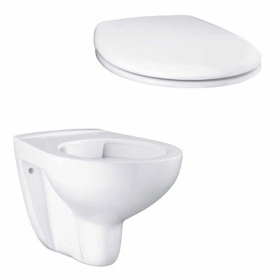 Унитаз подвесной безободковый GROHE Bau Ceramic с сиденьем без микролифта (NW0002) Унитаз подвесной безободковый GROHE Bau Ceramic с сиденьем без микролифта (NW0002)
