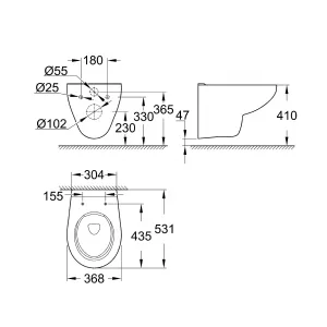 Готовый набор для туалета GROHE Bau Ceramic (NW0006) Готовый набор для туалета GROHE Bau Ceramic (NW0006)