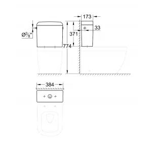 Унитаз напольный безободковый GROHE Euro Ceramic с бачком и сиденьем с микролифтом (NW0050) Унитаз напольный безободковый GROHE Euro Ceramic с бачком и сиденьем с микролифтом (NW0050)