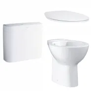 Унитаз напольный безободковый GROHE Bau Ceramic с бачком и сиденьем с микролифтом (NW0051-1)