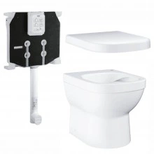 Унитаз напольный безободковый GROHE Euro Ceramic с бачком и сиденьем с микролифтом (NW0052)