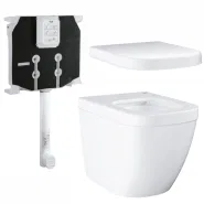 Унитаз напольный безободковый GROHE Euro Ceramic с бачком и сиденьем с микролифтом (NW0057)